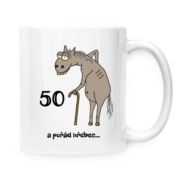 Hrnek malý bílý s potiskem Hrneček 50